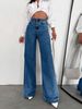Men's & Women's Vintage Washed Denim Jeans – High-Waisted Loose Straight Leg Pants (XS-XL, Light Blue/Dark Blue, Distressed Streetwear Style)_mkmklike.com