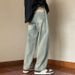 Men's High Street Oversized Straight Leg Jeans Loose Fit Wide Leg Pants For Spring Vibe With Belt_mkmklike.com