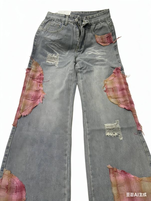 2026 New Environmentally Friendly Fabric Men's Jeans High-quality American High-street Splicing Jeans Men's And Women's Slightly Spicy Pants Printing_mkmklike.com