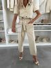 Women's Washed Denim Jumpsuit Lightweight Summer Romper Relaxed Fit Casual Wide Leg Pants V-Neck Short Sleeve Outfit_mkmklike.com
