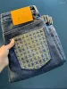 Designer Men's Jeans Spring Trendy For End Light Luxury Design Fashion High Quality Thousand Grids Print Elastic Casual_mkmklike.com