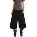 Retro American Denim Black Cropped Shorts for Women Loose Wide Leg Simple Style New Summer Fashion Men And Women_mkmklike.com
