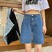 Women's Clothing Retro Denim Shorts For Women Summer New Ins Trend High Waist Slimming Short Straight Pants Thin_mkmklike.com