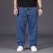 Men's Casual Loose Straight Leg Jeans Dirt Resistant Wear Resistant Suitable For Working In Jeans For Middle Aged And Young Men Short And Stout Men_mkmklike.com
