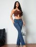Women's Fashion Stretch Loose Denim Trousers Straight Leg Slightly Flared Pants Clothing_mkmklike.com