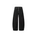 Men's & Women's Black Vintage Denim Wide-Leg Jeans – High Waist Button Fly Retro Workwear Pants With Distressed Wash_mkmklike.com