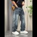 Men's Relaxed Fit Straight Leg Jeans – Classic Vintage Denim Pants With Tapered Cuff & Urban Style_mkmklike.com