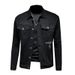 Loom Europe Station 2025 Spring And Autumn New Men's Jacket Trendy Brand Printed Denim Turn-down Collar Slim Fit Youth_mkmklike.com