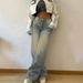 High Waisted Wide Leg Jeans for Women European American Style Retro Washed Straight Leg Loose Fit Slimming Floor Length Sexy Denim Trousers_mkmklike.com