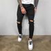 Men's Clothing Fashion Men's Ripped Stretch Jeans Skinny Jeans Foreign Trade Personality Ripped Men's Jeans_mkmklike.com