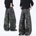 Men's Camo Denim Jeans – Straight Leg Cargo Pants With Tactical Pockets, Military-Inspired Streetwear, Relaxed Fit Workwear Trousers_mkmklike.com