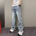 Men's Relaxed Fit Washed Denim Pants – Streetwear, Comfortable & Stylish (S-3XL, Blue & Black)_mkmklike.com