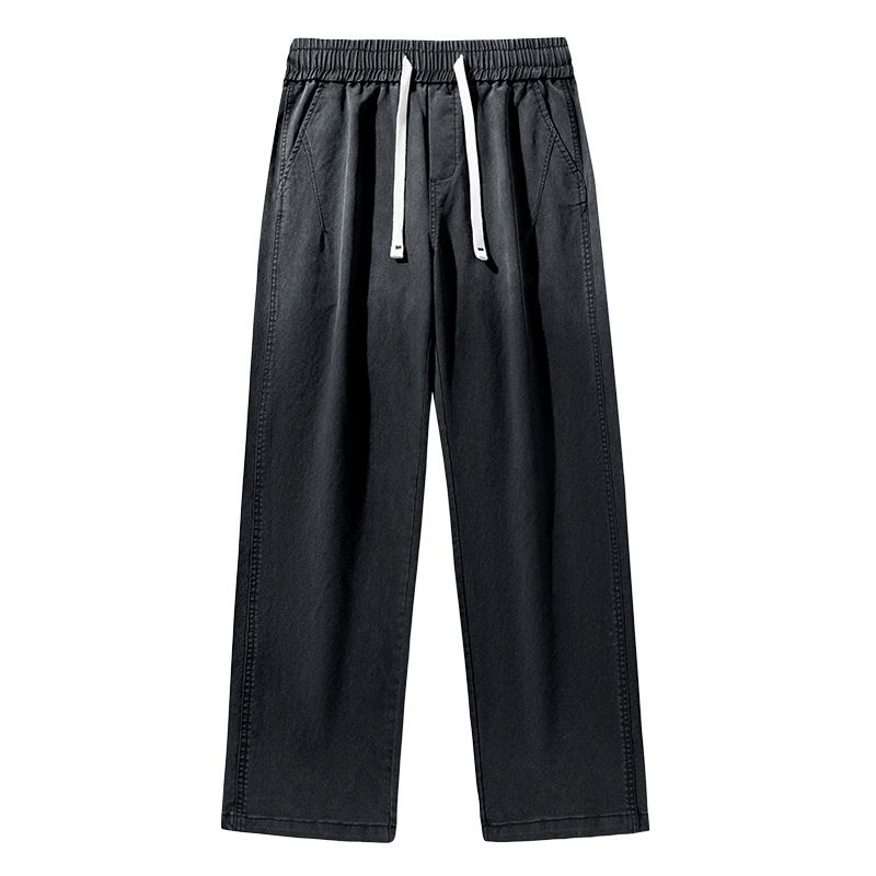 Men's Gradient Lyocell Jeans – Lightweight Wide-Leg Pants For Summer & Fall Fashion Trends Adjustable Drawstring Waist_mkmklike.com
