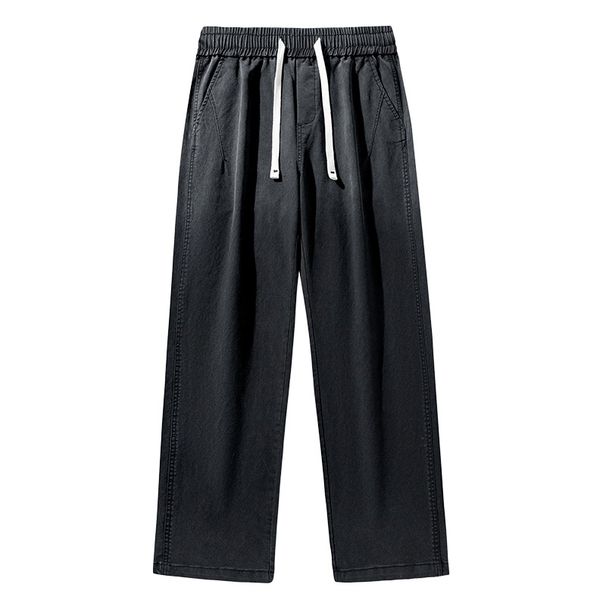 Men's Gradient Lyocell Jeans – Lightweight Wide-Leg Pants For Summer & Fall Fashion Trends Adjustable Drawstring Waist_mkmklike.com