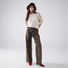 Women's Clothing Fashion Leopard Print Denim Straight Leg Pants For Women European And American Style_mkmklike.com