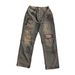 Men's Clothing Trendy High Street Style Jeans Distressed Graffiti Print Loose Straight Leg Pants_mkmklike.com