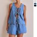 Women's Clothing Summer Fashion Casual Sleeveless Lace Up High Waist Women's Vest Denim Suit Shorts Women_mkmklike.com