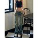 American-style Spicy Girl Low-waist Flared Jeans For Women, New Autumn Vintage Loose Slimming Straight-leg Floor-length_mkmklike.com