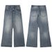 Men's Clothing American High Street Vibe Lightning Crackle Pattern Cleanfit Wide Leg Flared Jeans For Men_mkmklike.com