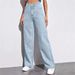 Women's High-Waisted Wide Leg Jeans Casual Summer Style European American Floor Length Cotton Denim Office Lady Street Fashion_mkmklike.com