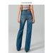 Women's High Waist Straight Leg Jeans – Slim Fit Stretch Denim Pants, Retro Blue Wash, Comfortable & Flattering_mkmklike.com