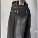 Women's Clothing Black And Gray Denim Wide Leg Pants Jazz Dance Pants High Waist Retro Niche Design Denim Jeans_mkmklike.com