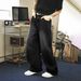 Cross Border American High Street Retro Street Fashion Black Loose Wide Leg Straight Casual Jeans_mkmklike.com