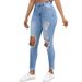 Women's Clothing Fashion Street Shooting High Waist Skinny Blue Jeans For Women_mkmklike.com
