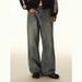 CATTEE Unisex High-Waisted Distressed Denim Jeans Reverse-Seam Streetwear with Raw Hem Blue M-XXL_mkmklike.com