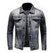 Loom Cross-Border Kuaishou Internet Celebrity European American Retro Denim Jacket Men's Slim Fit Fashion Casual Spring And_mkmklike.com