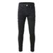 Men's Clothing High Street Black Trousers Wrinkled Skinny Elastic Men's Jeans Slim Fit 800_mkmklike.com
