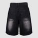 Men's Black Embroidered Flame Denim Shorts Streetwear Cotton Blend Casual Five-Inch Shorts Versatile Styling Options_mkmklike.com
