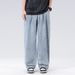 American Style Wide-Leg Trendy Harem Casual Jeans Men's Summer Loose Draped Straight-Leg Long Pants_mkmklike.com