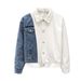 Men's Stylish Denim Patchwork Jacket - Trendy Casual Coat With Unique Design, Comfortable & Fashionable For Autumn_mkmklike.com