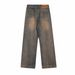 Men's Clothing Washed Distressed Vintage Washed Jeans – Relaxed Fit Distressed Denim Pants (Black & Retro, XL-3XL, Cotton Blend, High-Street Style)_mkmklike.com