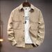 Men's Clothing New Casual Men's Jackets For Spring 2025, Trendy And Handsome Lapel Versatile Slightly Loose Men's Denim Shirts_mkmklike.com