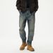Men's Clothing Jeans Workwear Multi Pocket Trousers New Retro Distressed Washed Straight Harem Jeans _mkmklike.com