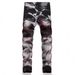 Men's Slim Fit Skinny Jeans Stretchy Irregularly Shaped Multi Processed With Embroidery For Fashionable Trousers_mkmklike.com