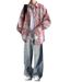 Loom Gradient Color Long Sleeve Jacket Men Spring Autumn Trendy Brand Men's Clothing Cool Style Outfit Youth Shirt Set_mkmklike.com