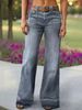 Stretch Denim Long Pants for Women Straight Wide Leg mid Rise Jeans Gradient Frayed Hem Design European And American Style_mkmklike.com