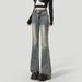 Retro High-waisted Micro-flared Jeans For Women, 2026 Summer Thin New Slim-fit Petite Popular Bootcut Pants_mkmklike.com