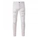Men's Rhinestone Washed Distressed Patchwork Jeans High Street Style European And American AM Cross Border Fashion for Men_mkmklike.com