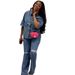 Women's Denim Jacket Fashion Casual Personality Distressed Beggar Style Jeans Long Pants Set For Women_mkmklike.com