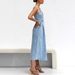 Women's Clothing Denim Suspenders Large Swing High Waist Sleeveless Low Collar Dress Women_mkmklike.com