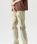 Ripped Yellow Mud Jeans American High Street Summer Trousers Boys Loose Straight Old Retro Floor Pants_mkmklike.com