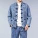 Loom Embroidered Tang Retro Youth European And American Loose Button Denim Jacket Stand Collar Suit Chinese Style Men's_mkmklike.com
