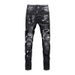 Men's Clothing Luxury Ripped Patch Jeans For Men Slim Fit Skinny High Waist Elastic Casual Trousers Nostalgic Washed_mkmklike.com