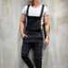 Men's Distressed Overalls - Vintage Washed Denim Bib Overalls With Adjustable Straps & Ripped Details (S-Xxxl, Slim Fit, Retro Streetwear)_mkmklike.com