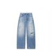 Women's Clothing Women's Classic Mid-Rise Fold-Up Jeans Style Homemake High Waist Slim Fit Denim Pants For Formal & Casual For Women_mkmklike.com