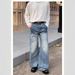Men's Flared Jeans Summer Loose Casual Straight Leg Trousers Vintage American Retro Style Floor Length_mkmklike.com